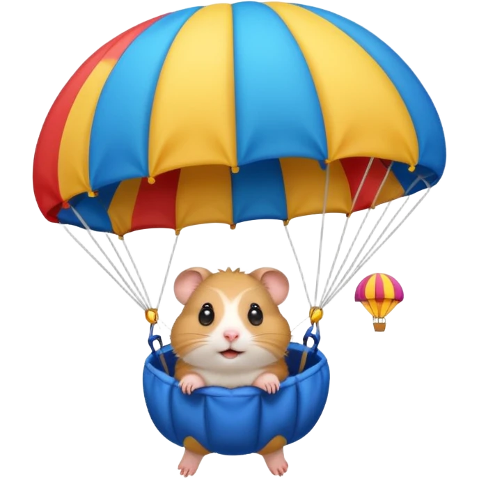 hamster riding parachute emoji