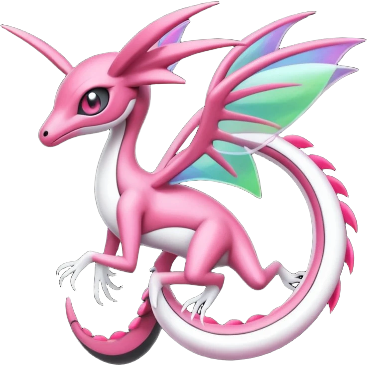 Magenta, black and white Meloetta-Flygon-Gorebyss-Salazzle-Pokémon-Fakémon-creature-fusion-hybrid emoji