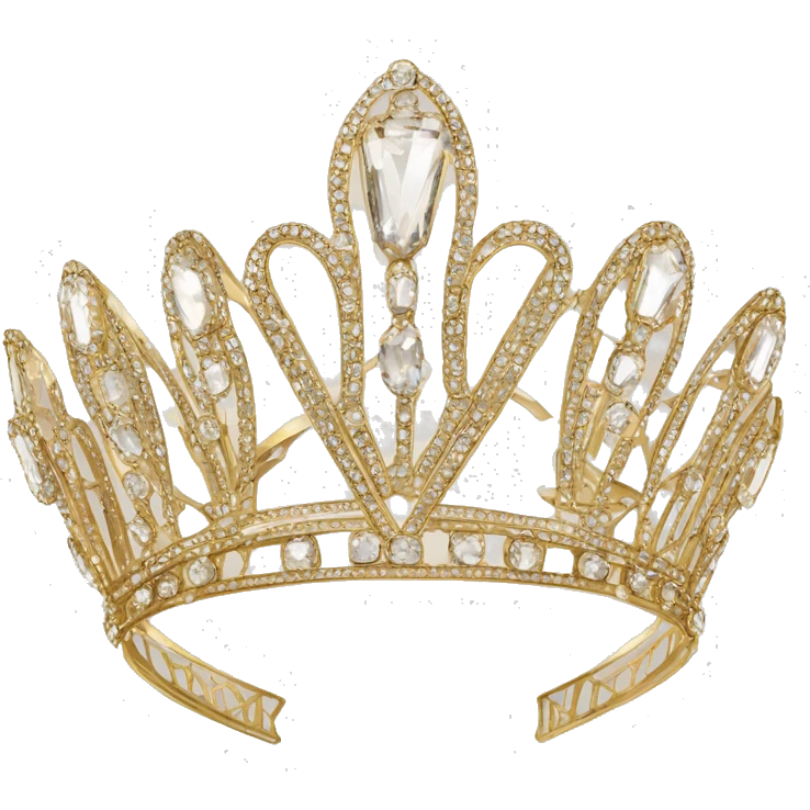 art deco queen tiara gold crystals emoji