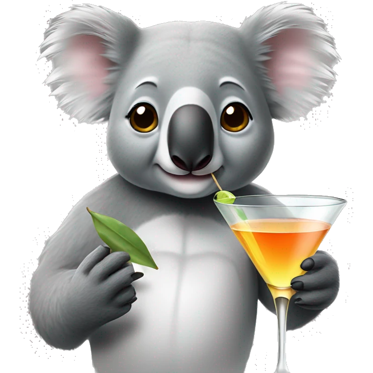koala drinking a martini emoji
