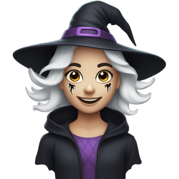 smiling girl in horror theme emoji