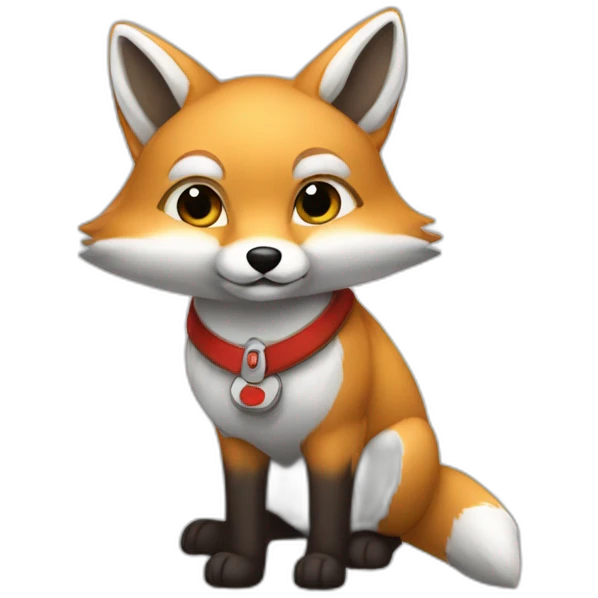 grey fox with a hamradio in hand emoji