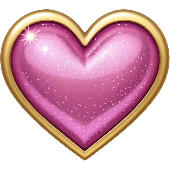 Gold heart with pink glitter  emoji
