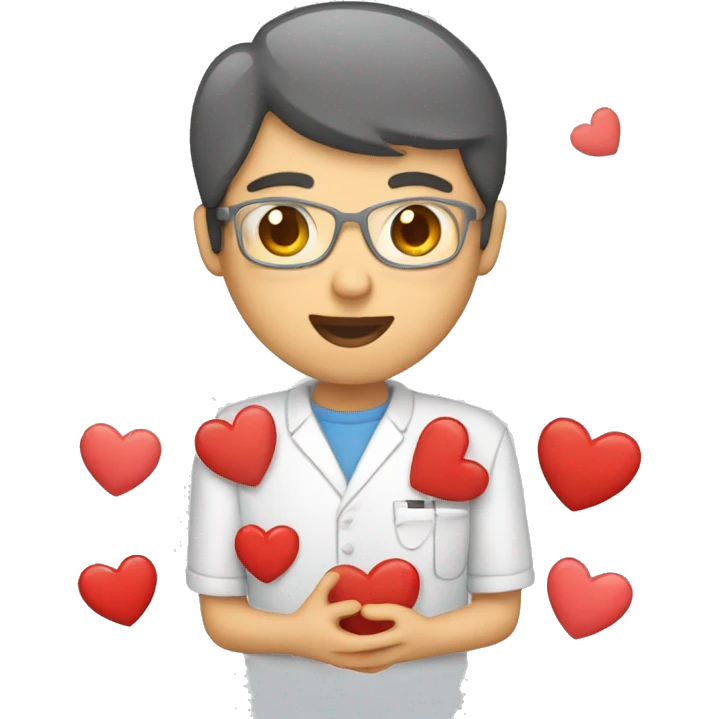 Enfermera con corazones emoji