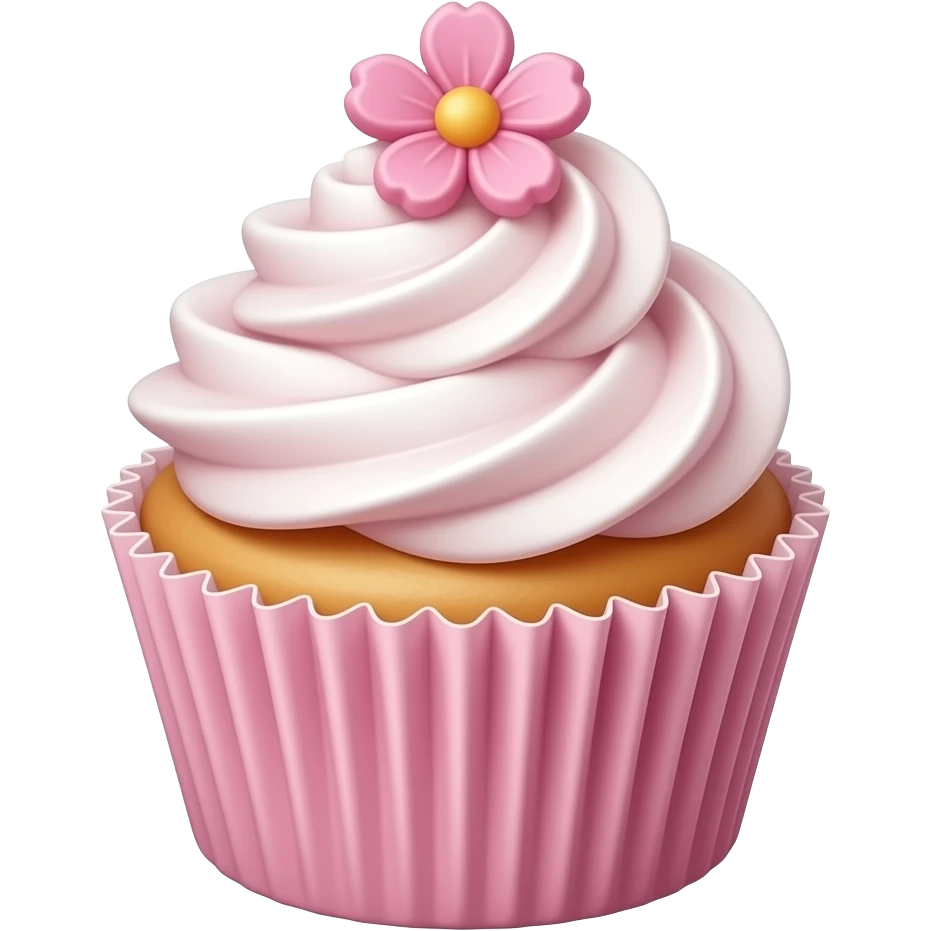 Cupcake with pink icing emoji