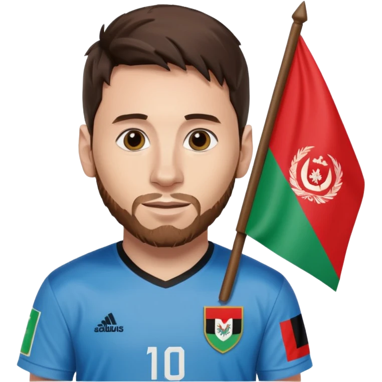 Messi mit Afganistan flagge emoji