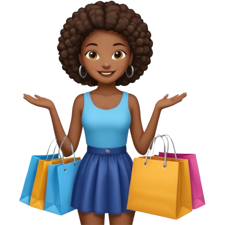 black girl holding shopping bags  emoji
