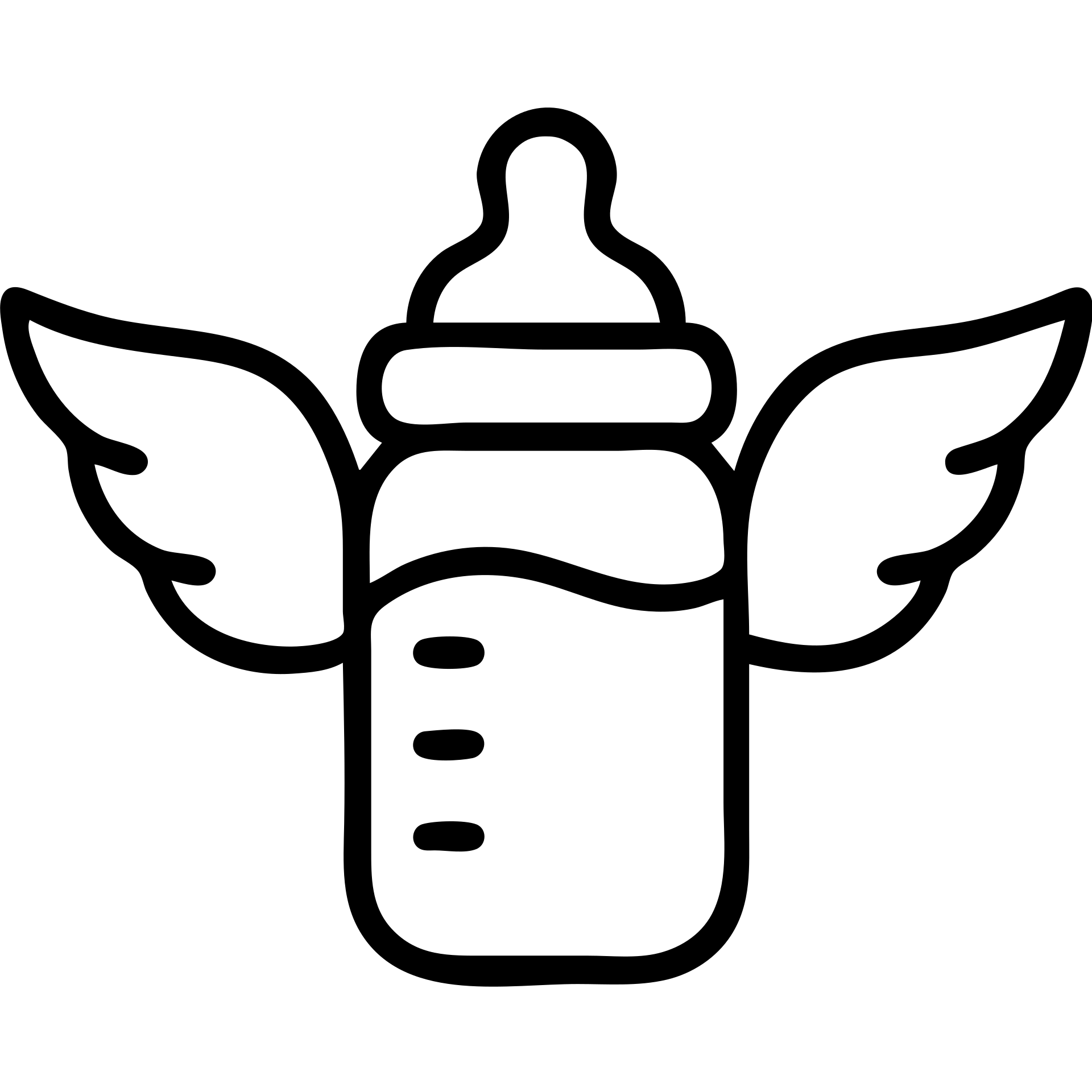 flying baby bottle with milk, wings, outlined icon emoji