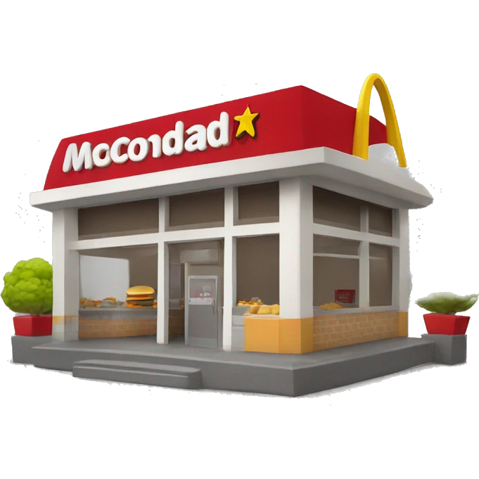 3D model of a small McDonald's restaurant emoji