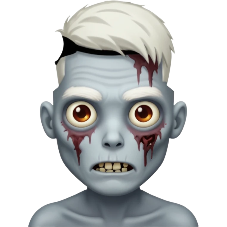 a zombie boy with a white hair emoji
