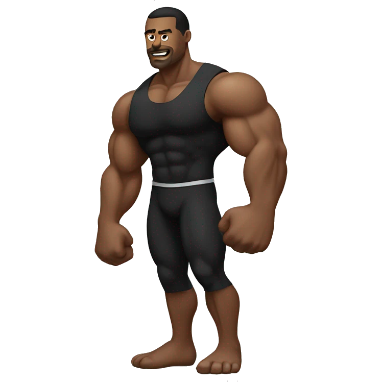 huge muscle black emoji