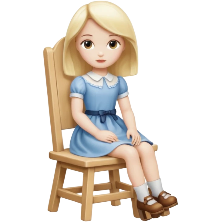Blonde Doll Sitting On The Chair emoji