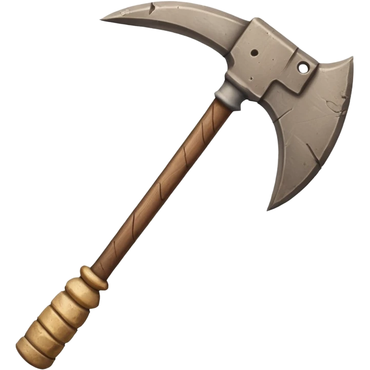 ancient Egyptian symmetric mining pickaxe with rough stone head and wooden handle emoji
