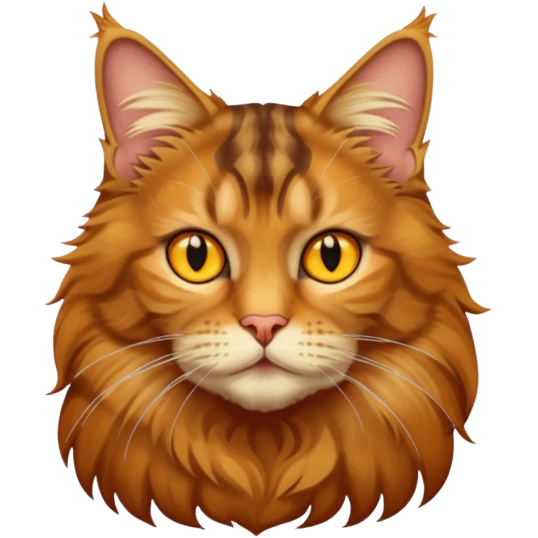 A Maine coon tabby cat emoji with yellow eyes  emoji