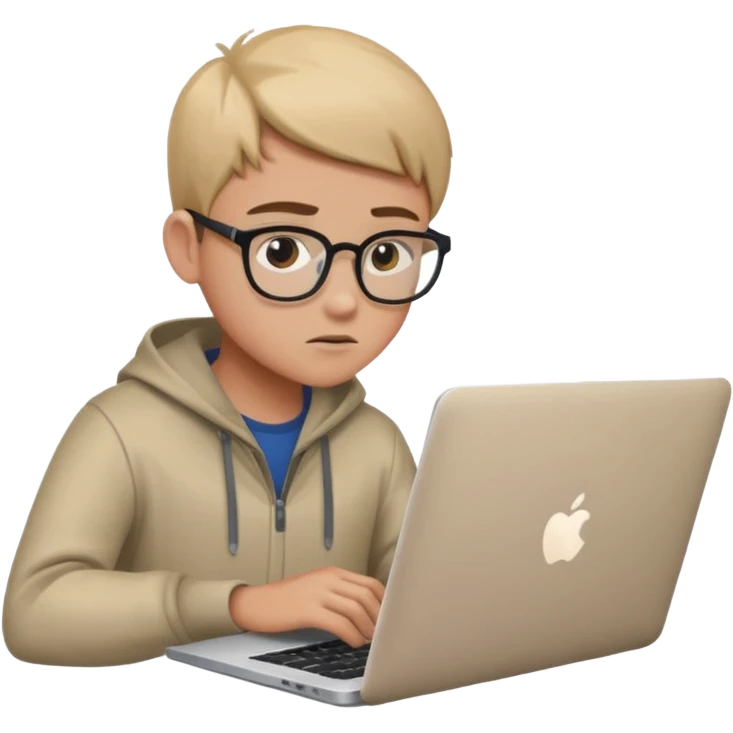 boy working in Macbook, he graphic designer emoji
