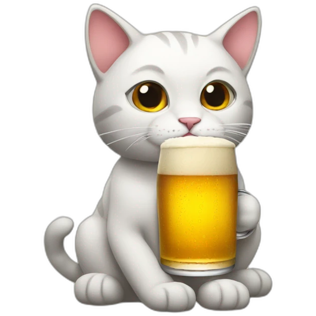 Cat with beer emoji