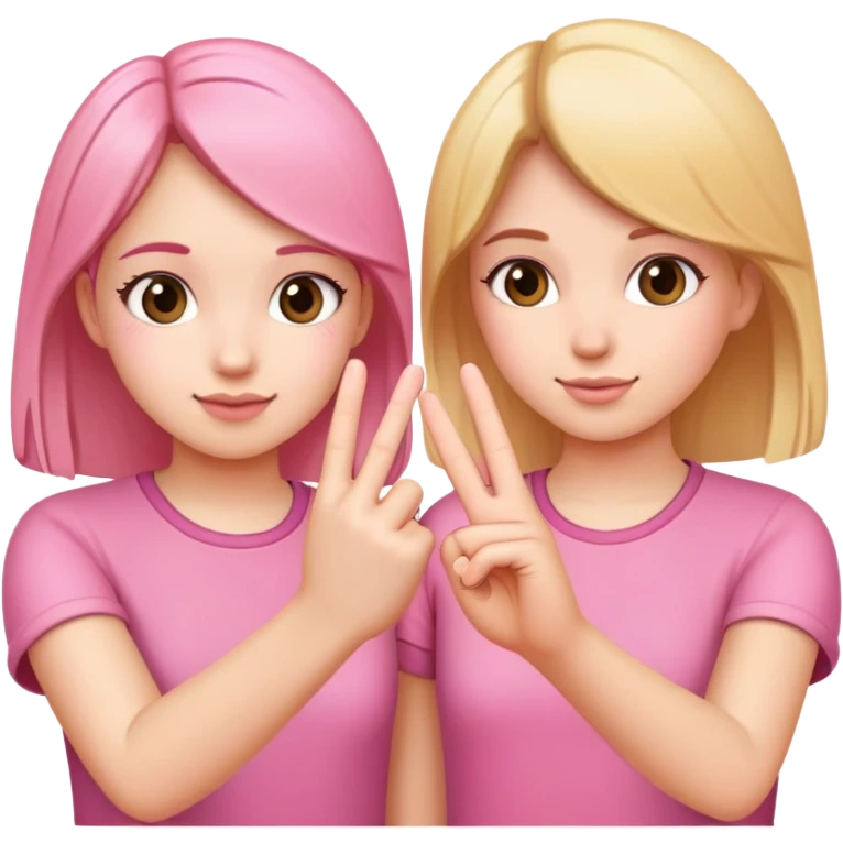 Two girls making a pinky promise  emoji