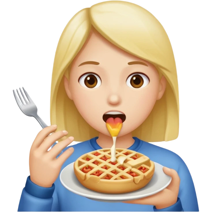 Pretending to eat but no food emoji