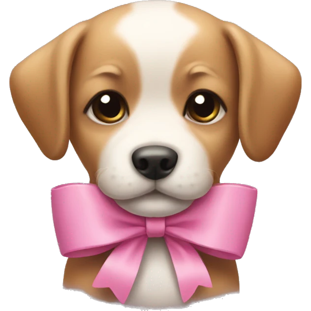 Puppy with a pink bow emoji