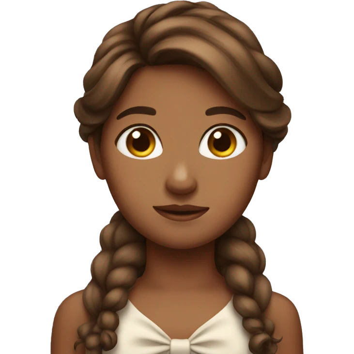 Brown hair girl with bow emoji