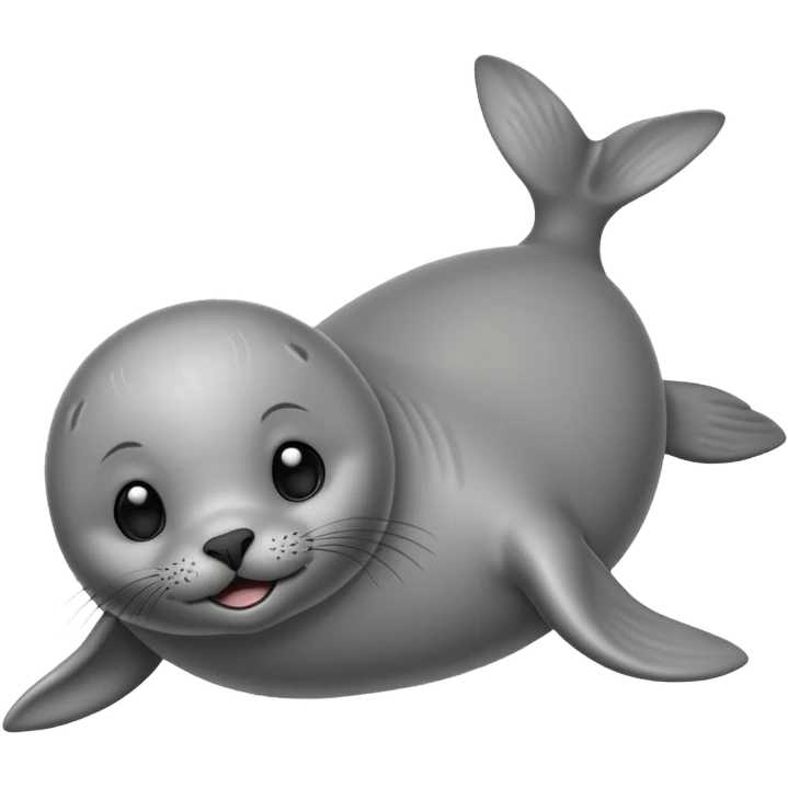 cute seal lying on its back, smiling emoji
