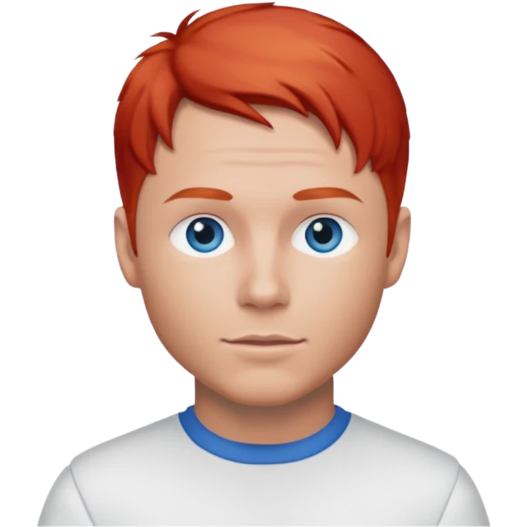 Brian Littrell blue eyes, red hair, white outfit emoji