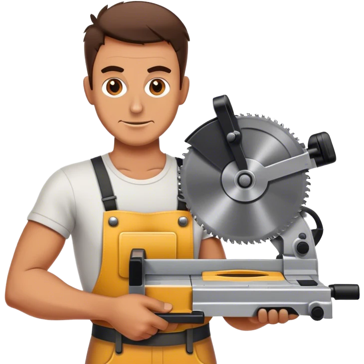 guy holding a mittersaw emoji