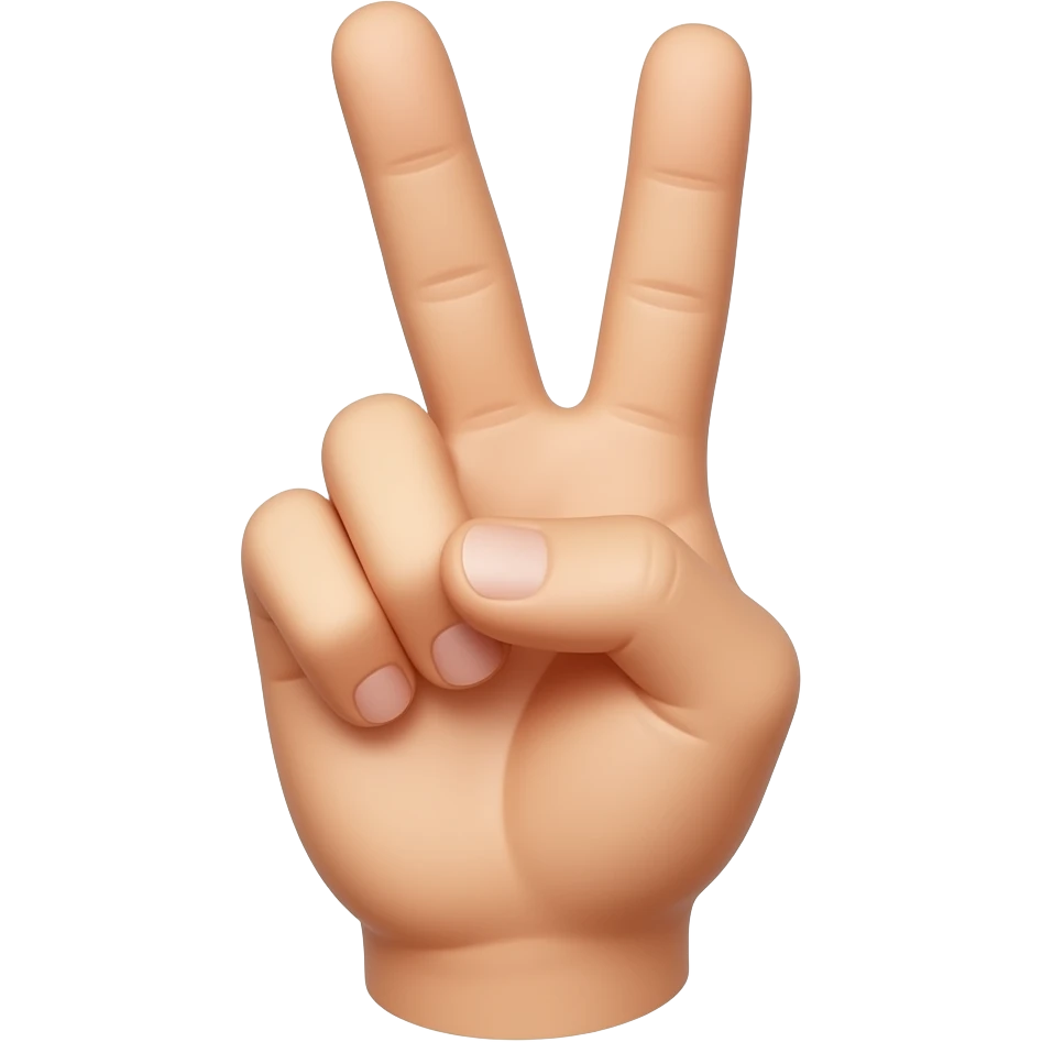 Three fingers like a peace sign emoji