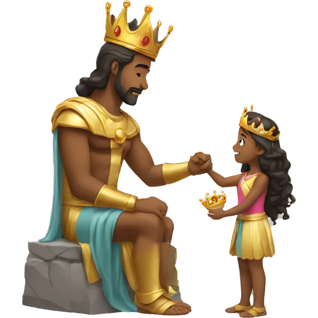 God giving his daughter a crown emoji
