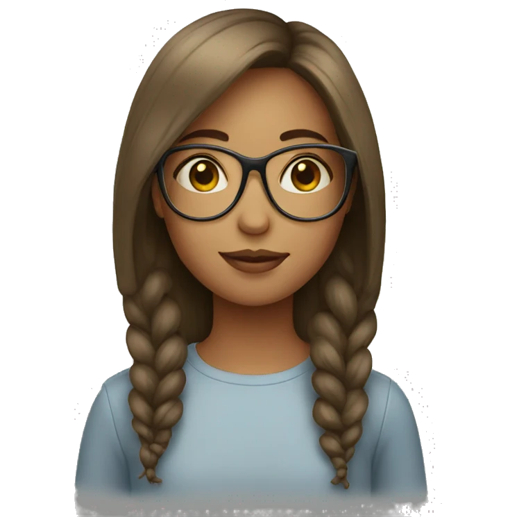 Girl wearing ong glasses emoji