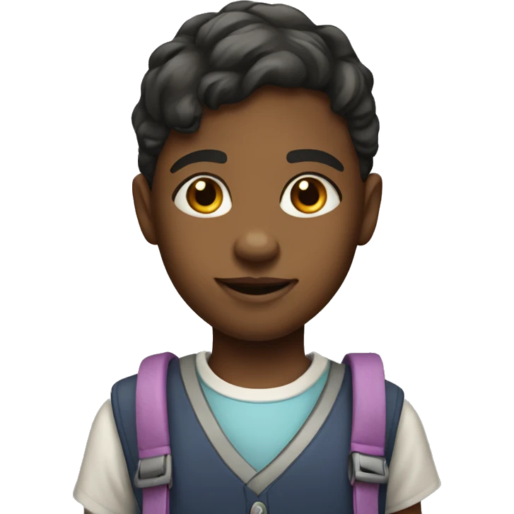 elementary school childreen with school outfit emoji