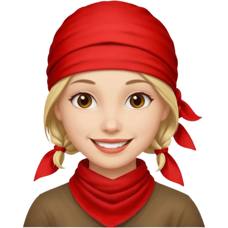woman with wearing red bandana emoji