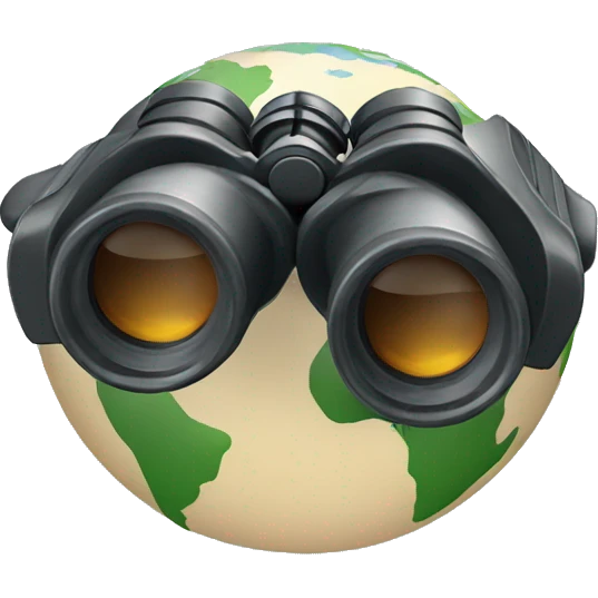 Binoculars on a globe emoji
