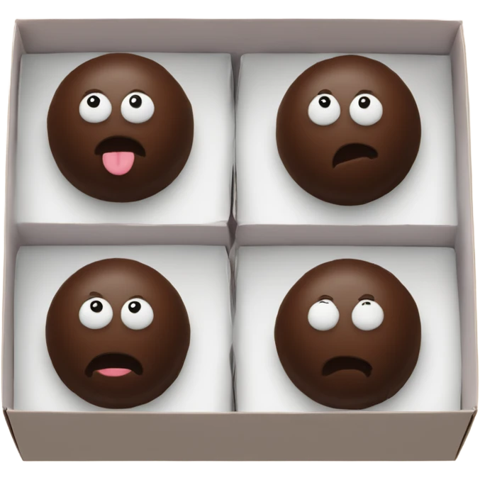 4 chocolate truffles in a box emoji