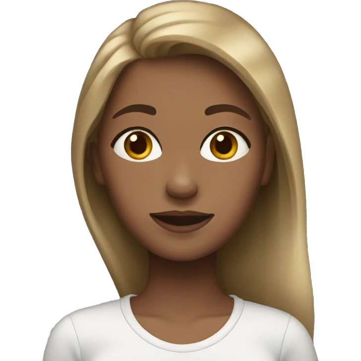 girl with brown hair with blonde tips  emoji