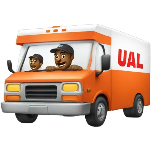 Man driving u haul emoji