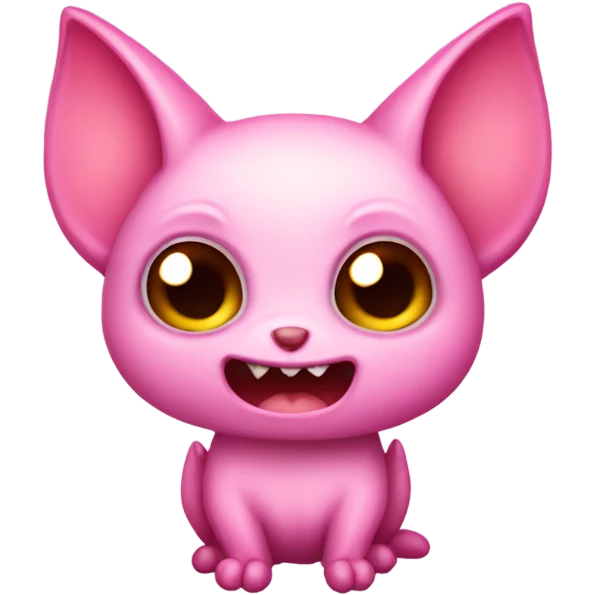 Cute pink vampire bat emoji