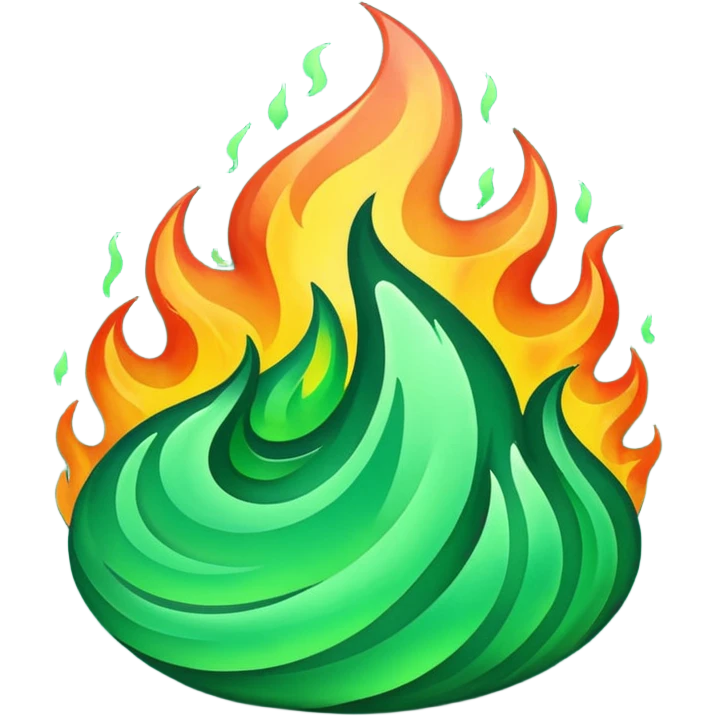 Enchanted emerald big fire rising  emoji