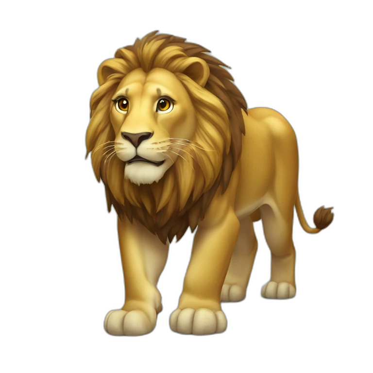 lion sur tortue emoji