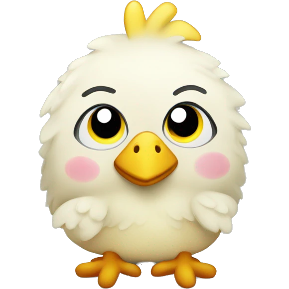 Cute plush mama chicken toy emoji