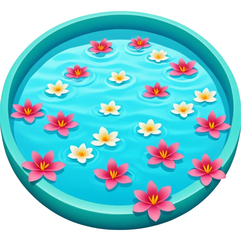 An exotic lush warm-colored romantic pool with lush warm colors emoji