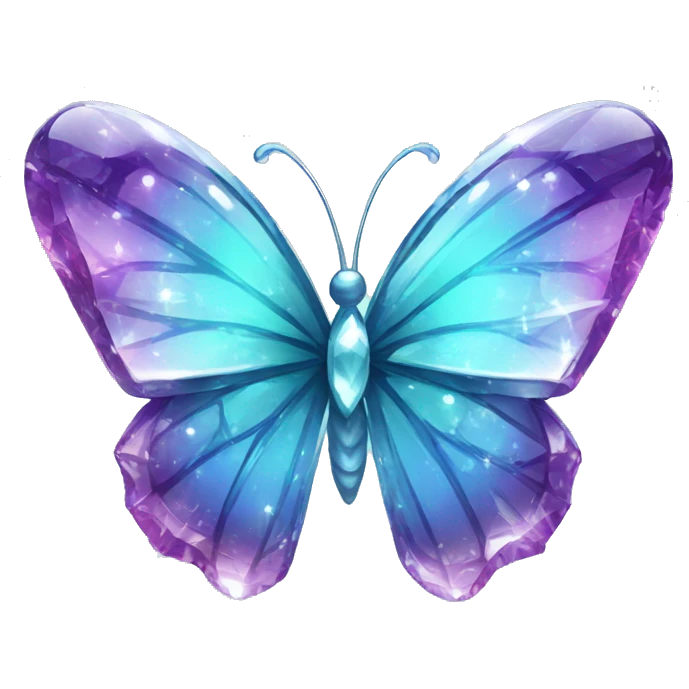 Shiny sparkly glass crystal butterfly emoji
