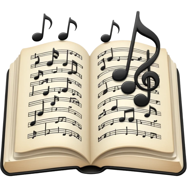 open book with musical notes above it emoji