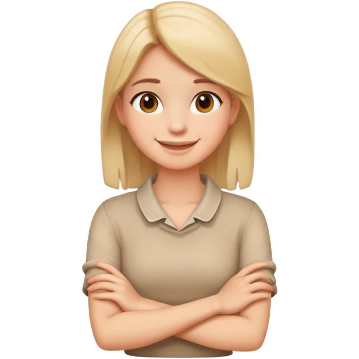Arms crossed holding neck girl emoji