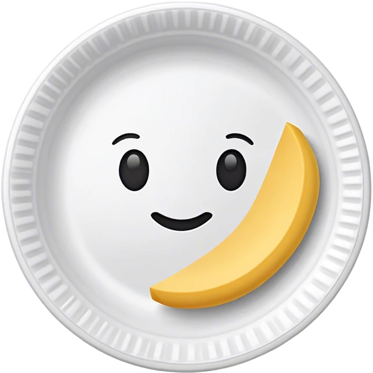 Paper plate. No face emoji