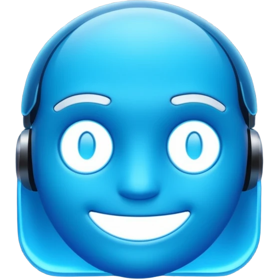 AI emoji featuring glowing 'AI' text, futuristic look emoji