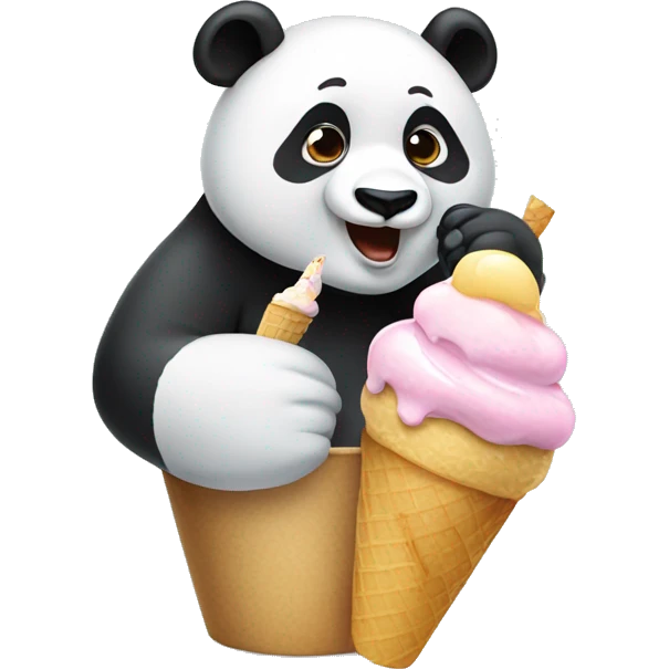 Panda eating ice cream emoji
