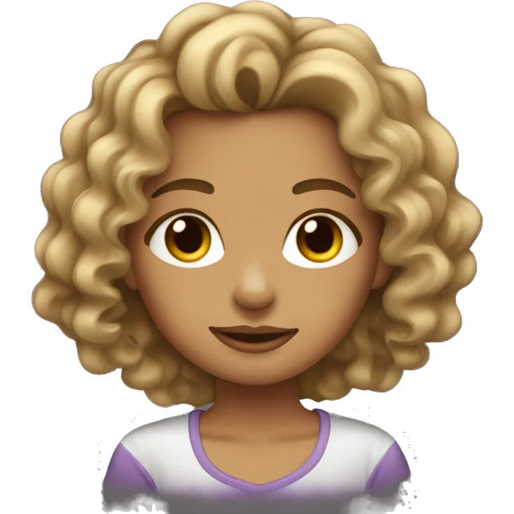Girl with curly dirty blond hair with highlights  emoji