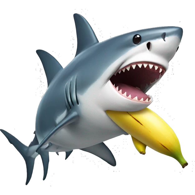 shark with banana emoji