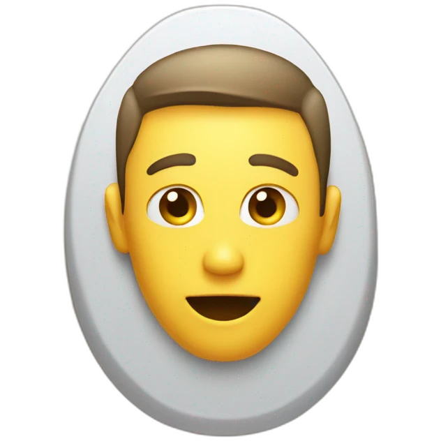 male head sticking out of toliet emoji